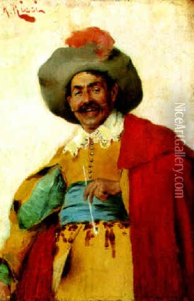 A Dashing Cavalier Oil Painting - Arturo Ricci