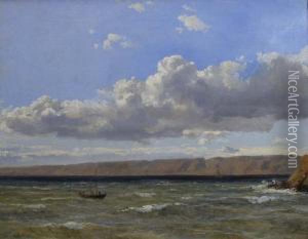 Marine, Vue De La Cote Danoise Oil Painting - Emanuel Larsen