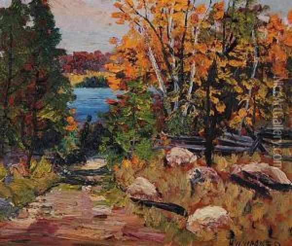 Untitled - Cottage Country Oil Painting - Herbert William Wagner