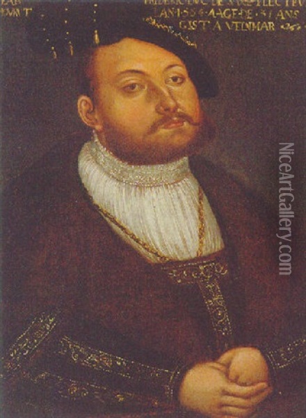 Portrait Of Johann Friedrich, Elector Of Saxony Oil Painting - Lucas Cranach the Younger