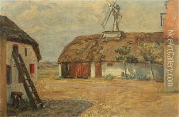 Farm Exterior Oil Painting - Viggo Johansen