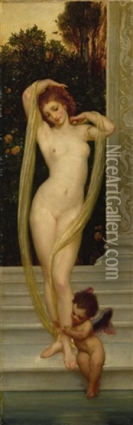 Venus And Cupid Oil Painting - Lord Frederic Leighton