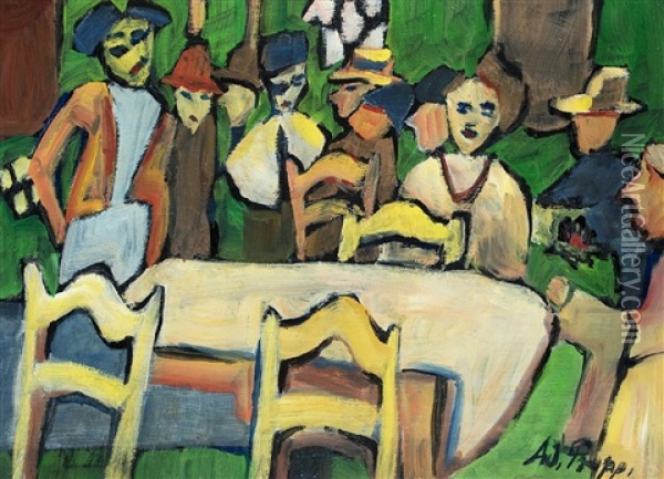 Society Oil Painting - Adolf Propp