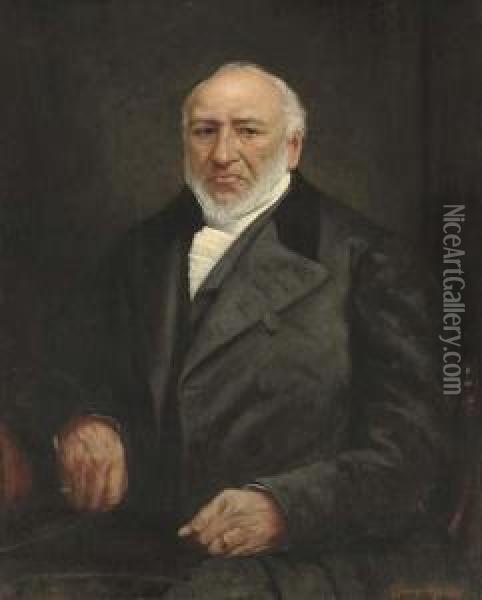 Portrait Of Sir Moses Montefiore Oil Painting - Philip Muhr