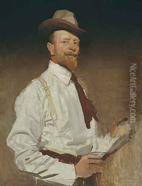 Self-portrait (unfinished) Oil Painting - George Lambert