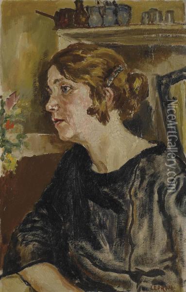Portrait De Femme Oil Painting - Marcel Leprin
