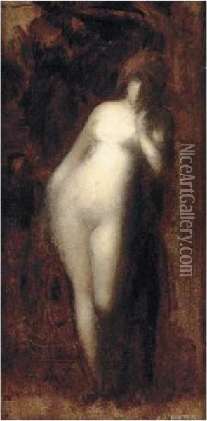 Nymphe Pensive Oil Painting - Jean-Jacques Henner