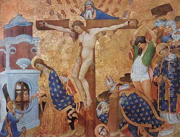 Calvary and the Martyrdom of St Denis 1416 Oil Painting - Jean Malouel