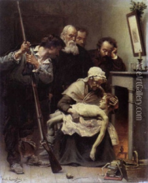 La Mort Du Jeune Gavroche Oil Painting - Paul Langlois