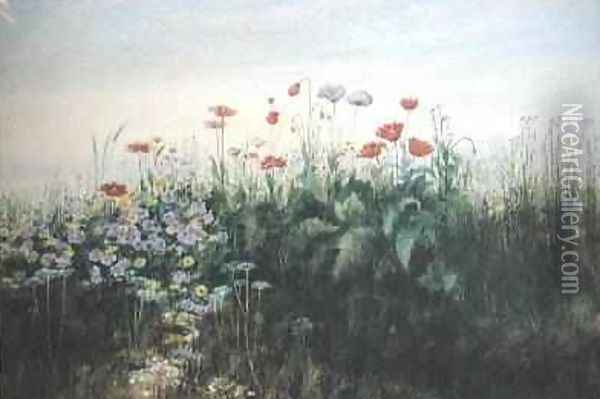 Irish Wildflowers Oil Painting - Andrew Nicholl