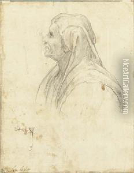 Head Of A Woman In Profile To The Left Oil Painting - Cherubino Alberti