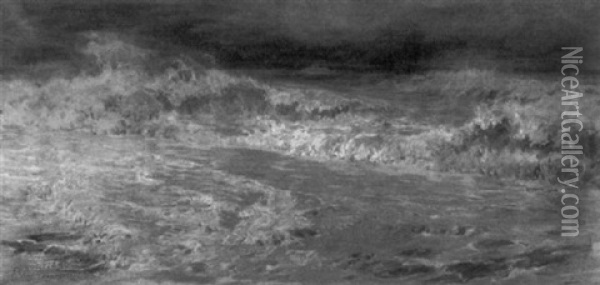 Crashing Waves Oil Painting - Frederick Arthur Bridgman