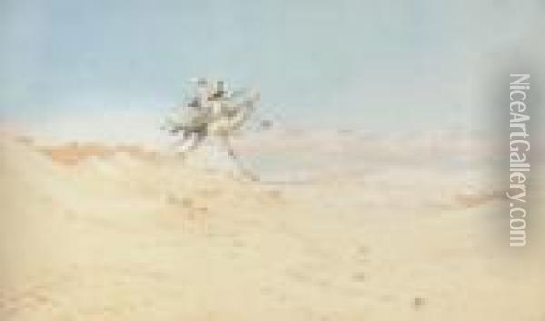 Crossing The Desert Oil Painting - Augustus Osborne Lamplough