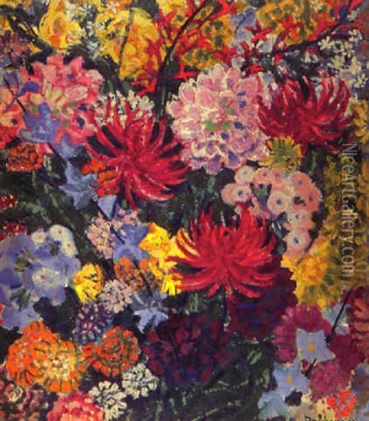 Sommerblumen Oil Painting - August Babberger