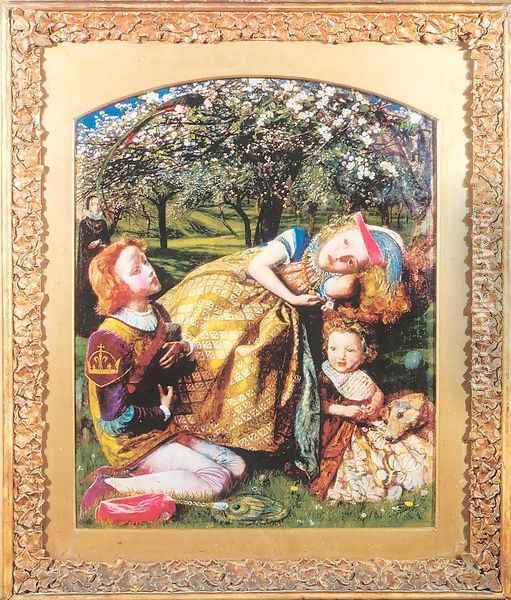 The King's Orchard 1857-58, retouched in 1859 Oil Painting - Arthur Hughes