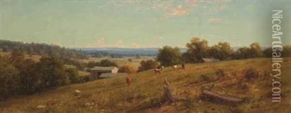 East Side Of Owasco Lake, Durham, Ny Oil Painting - George Lafayette Clough