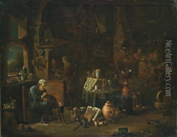 The Alchemist Oil Painting - Victor Mahu