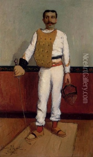 L'escrimeur (rene-jean Kerluen) Oil Painting - Henry Moret