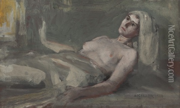 Jairi Tochter, Vom Tode Erwachend Oil Painting - Albert von Keller