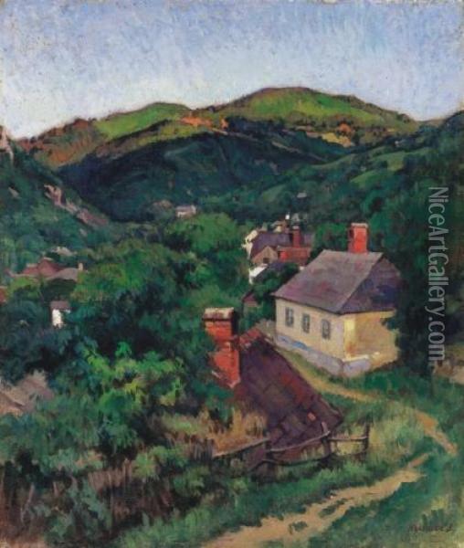 Among The Hills (nagybanya) Oil Painting - Janos Krizsan