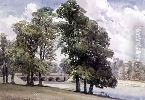View on the Serpentine, Hyde Park (2) Oil Painting - William Callow