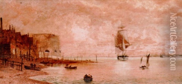 The Round Tower, Portsmouth Oil Painting - Isaac Walter Jenner