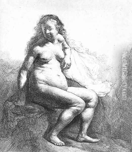 Seated Female Nude 1631 Oil Painting - Rembrandt Van Rijn