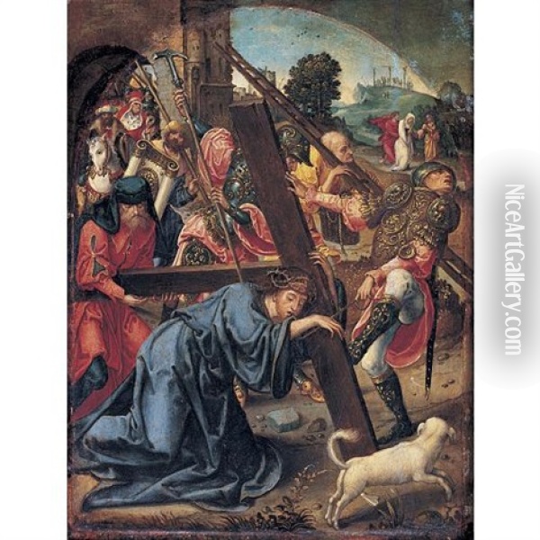 Christ On The Road To Calvary Oil Painting - Cornelius Engebrechtsz