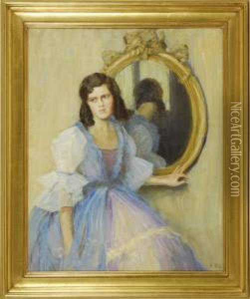 Portrait Of A Young Woman Oil Painting - Emma Benedikta Siboni
