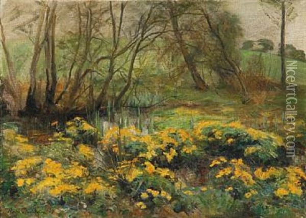 Flowers In The Woods Oil Painting - Aage Bertelsen