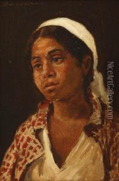 Portrait Of A Gipsy Girl Oil Painting - Ludovic Bassarab
