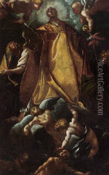 The Ascension Of San Carlo Borromeo Oil Painting - Pier Francesco (il Morazzone) Mazzuchelli