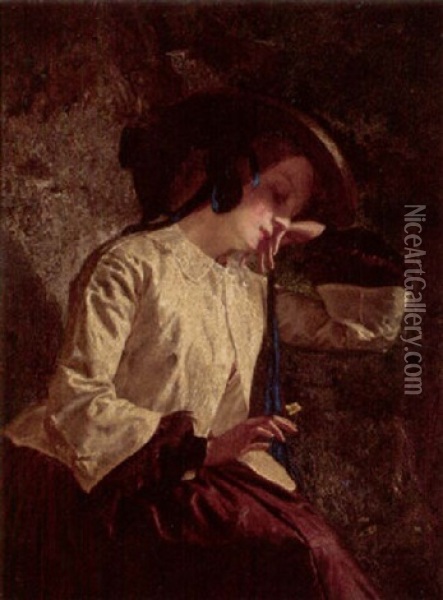 The Primrose Oil Painting - James Scott Stewart