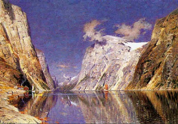 Norsk Fjordparti Oil Painting - Adelsteen Normann