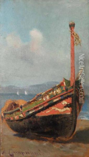 Barca Sullariva Oil Painting - Alceste Campriani