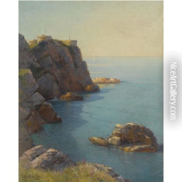 Morning On The Coast Oil Painting - Alexei Vasilievitch Hanzen