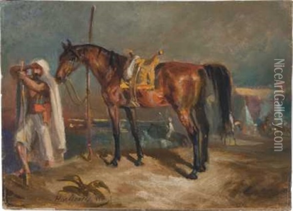 Araber Mit Pferd Oil Painting - Hans von Marees