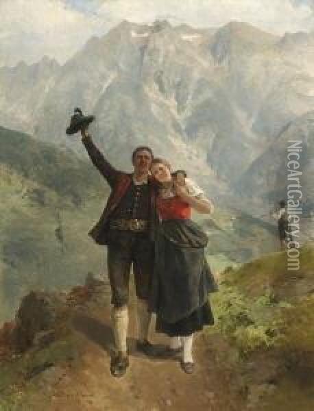 Tiroler Bauernpaar Oil Painting - Mathias Schmid