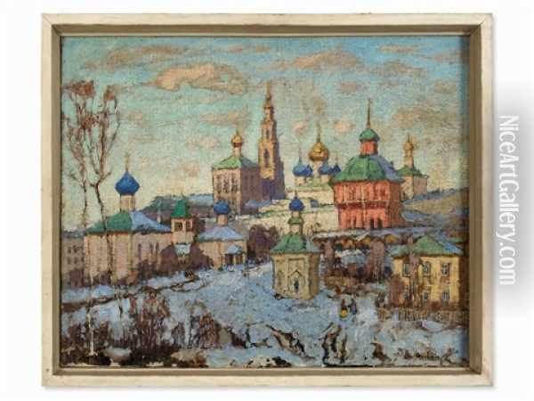 Novodevichy Monastery Oil Painting - Konstantin Ivanovich Gorbatov