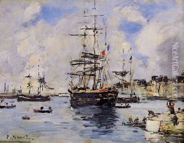 Le Havre, l'Avant Port II Oil Painting - Eugene Boudin