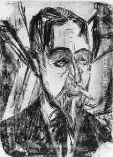 Kopf Professor Graef Oil Painting - Ernst Ludwig Kirchner