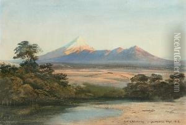 The Southern Alps, New Zealand Oil Painting - Ernest William Christmas