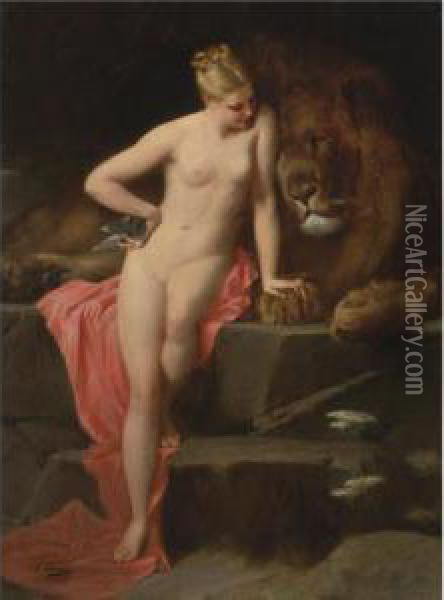 Le Lion Amoureux Oil Painting - Adolphe Weisz