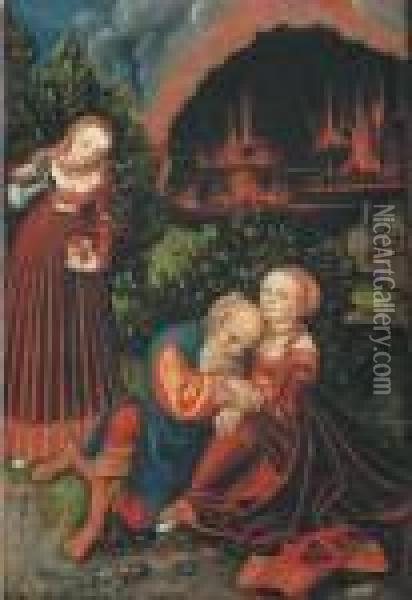 Lot And His Daughters Oil Painting - Lucas The Elder Cranach