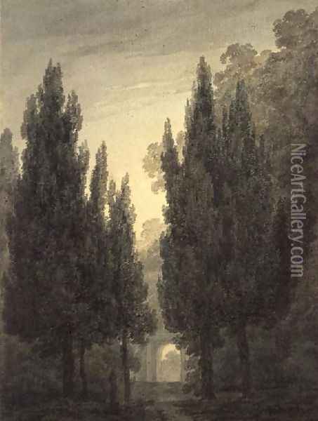 In the Gardens of the Villa Pamphili Oil Painting - John Robert Cozens