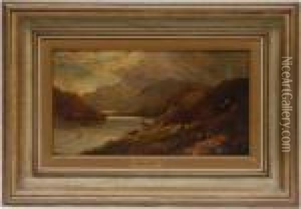 Loch Scavaig. Oil Painting - Arthur Gilbert