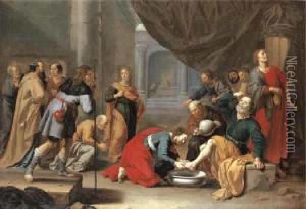 Christ Washing The Disciples' Feet Oil Painting - Jan Van Bijlert