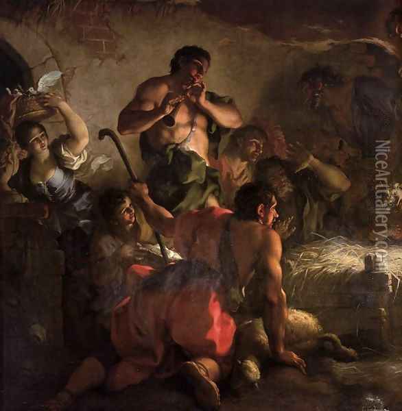 Adoration of the Shepherds (detail) Oil Painting - Antonio Balestra
