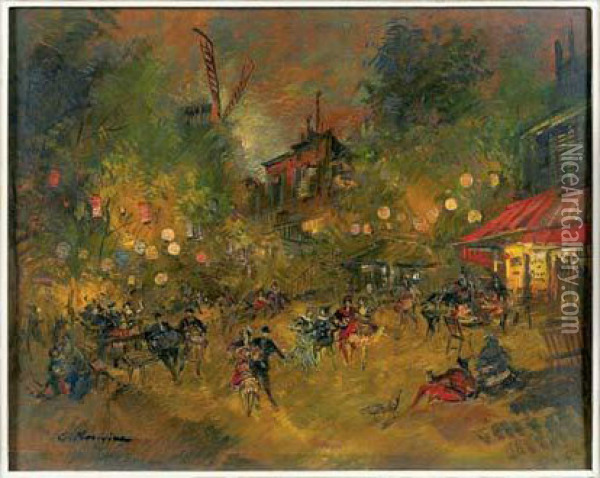 Le Bal A Montmartre Oil Painting - Konstantin Alexeievitch Korovin