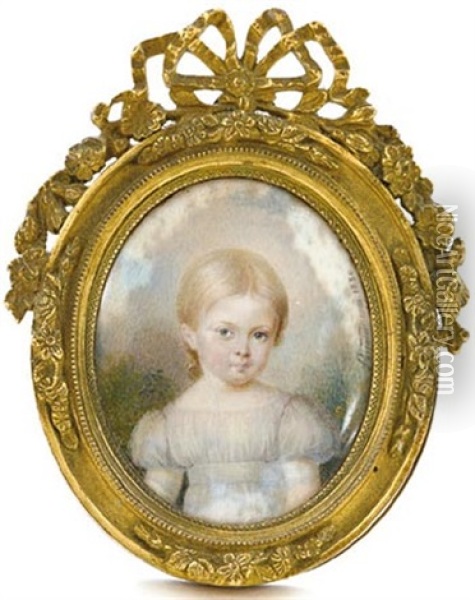 Portrait De Jeune Enfant Oil Painting - Pierre Pasquier